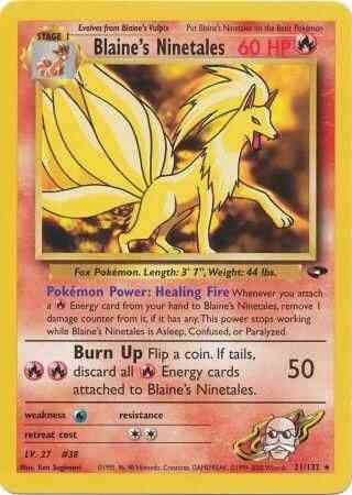 Blaine's Ninetales - 21/132 - Rare - Unlimited [gym2U-21] [Non-Holo]