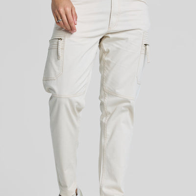 Off White Slim Fit Cargo Pants