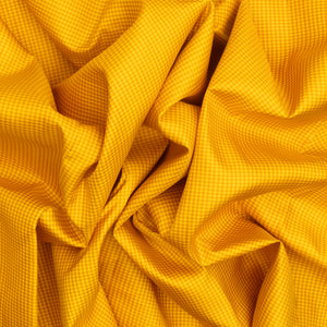 Yellow Handloom Kanchipuram Korvai 9 Yards Silk Saree With Checks