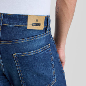 Dark Blue Tapered Fit Jeans