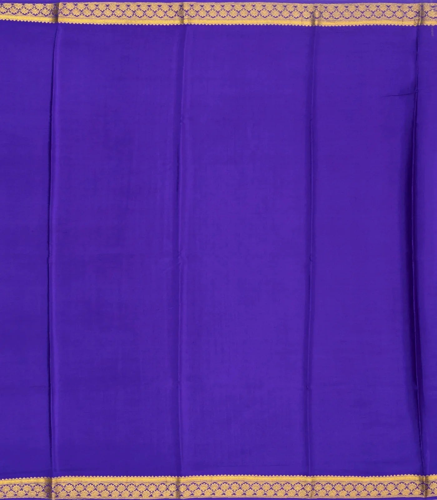 Aquamarine Mysore Crepe Silk Saree With Checks & Contrast Border