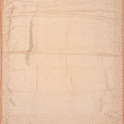 Light Peach Woven Organza Saree With Sequin Embroidery