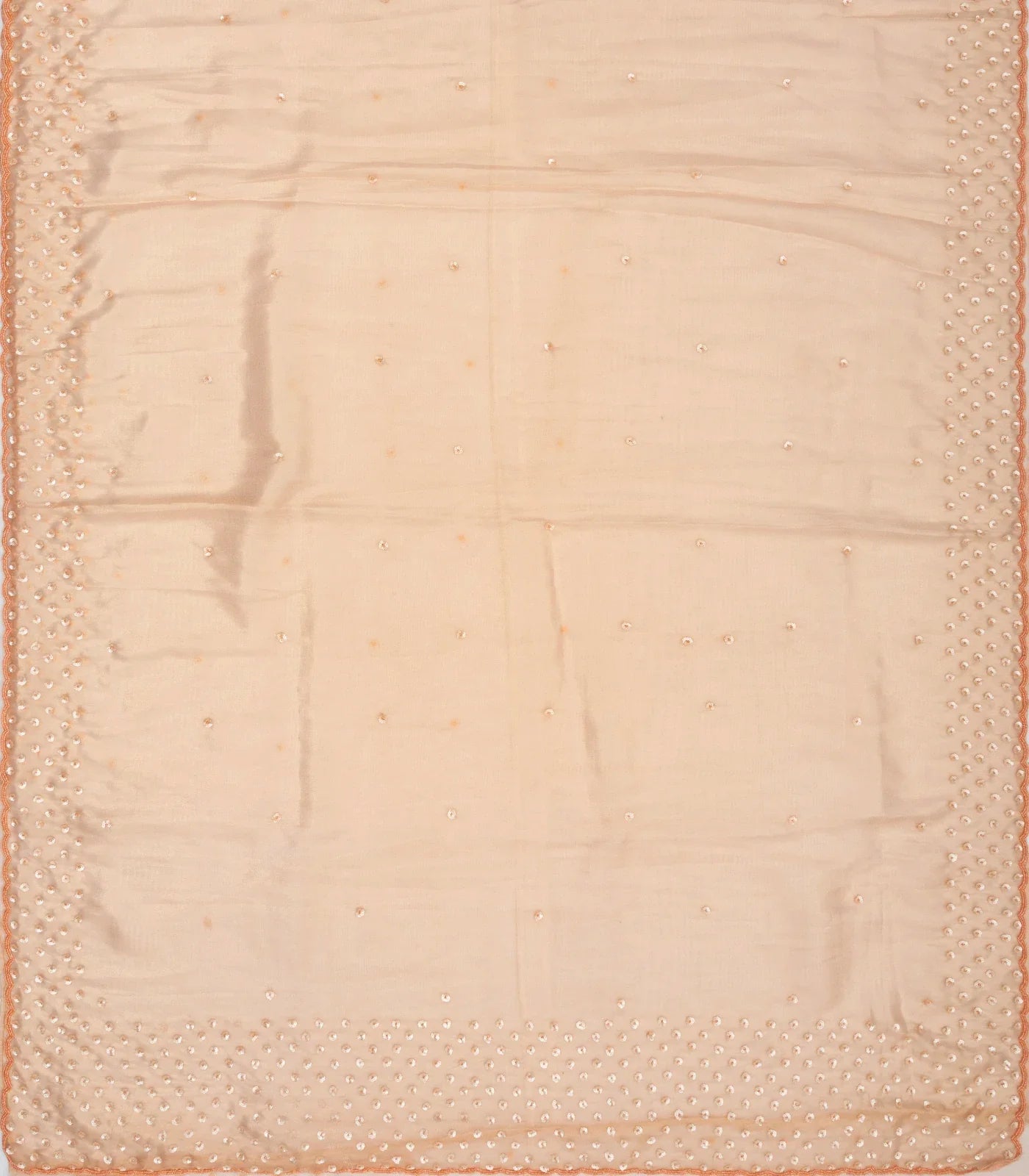 Light Peach Woven Organza Saree With Sequin Embroidery