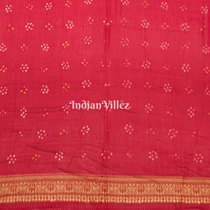 Red Pure Khaddi Georgette Banarasi Silk Saree