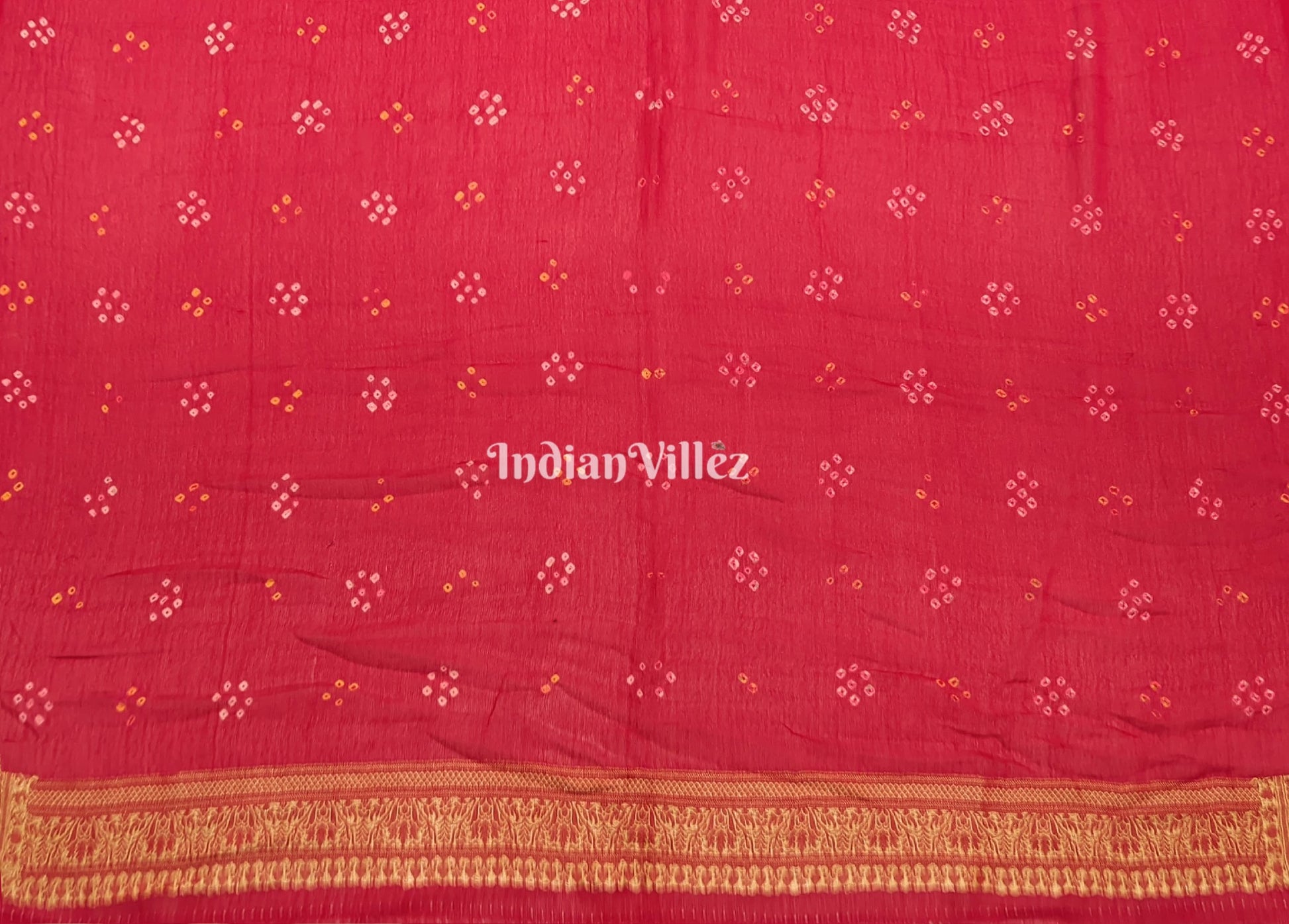 Red Pure Khaddi Georgette Banarasi Silk Saree
