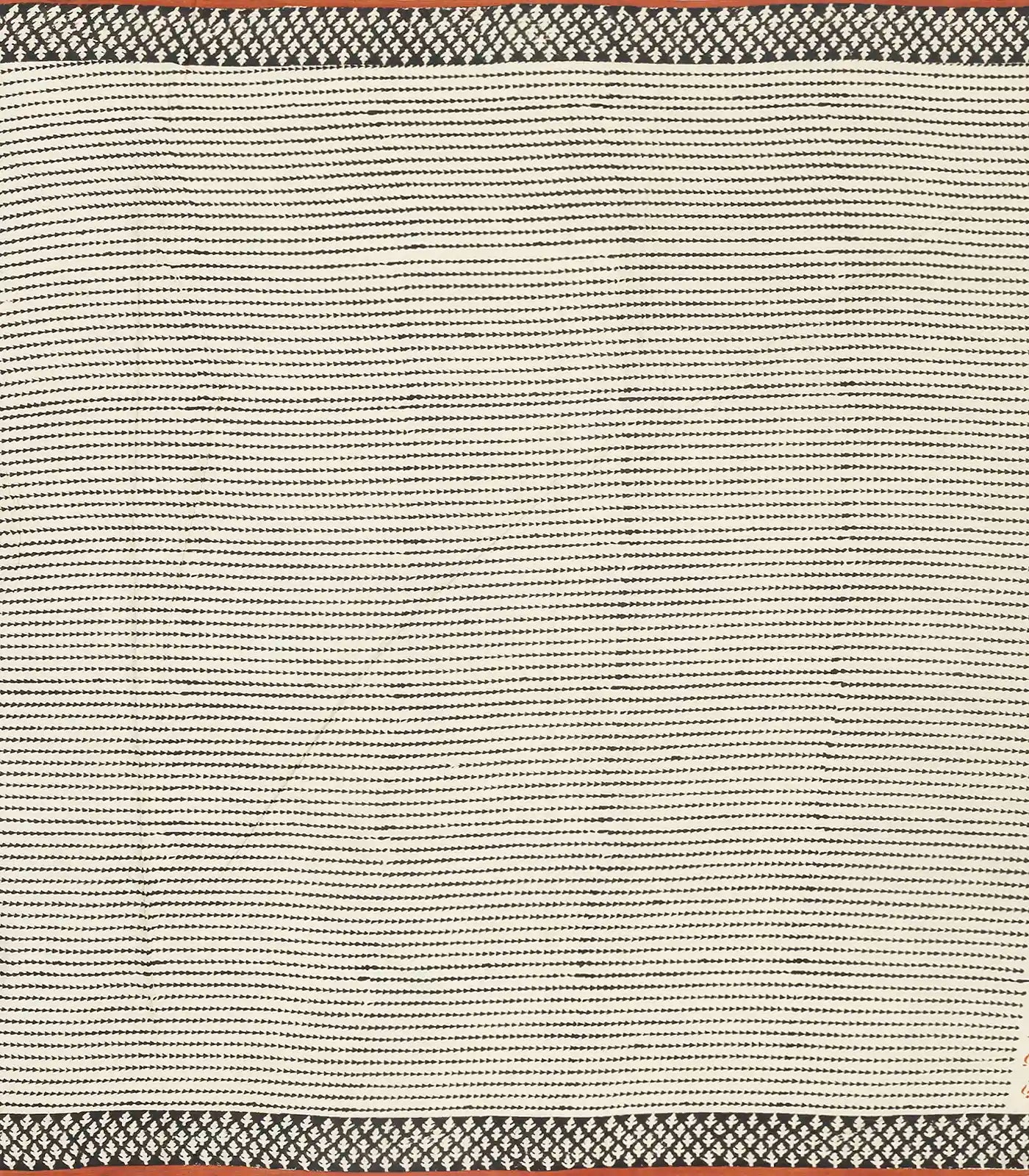 White Woven Jaipur Cotton Saree Printed With Rust Floral Motifs