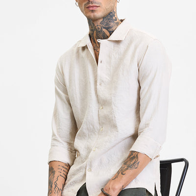Cream Slim Fit Shirt