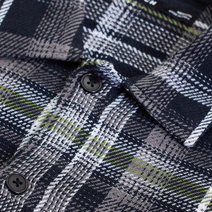 Black Flannel Checks Relaxed Fit Overshirt