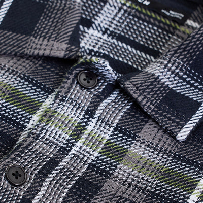 Black Flannel Checks Relaxed Fit Overshirt