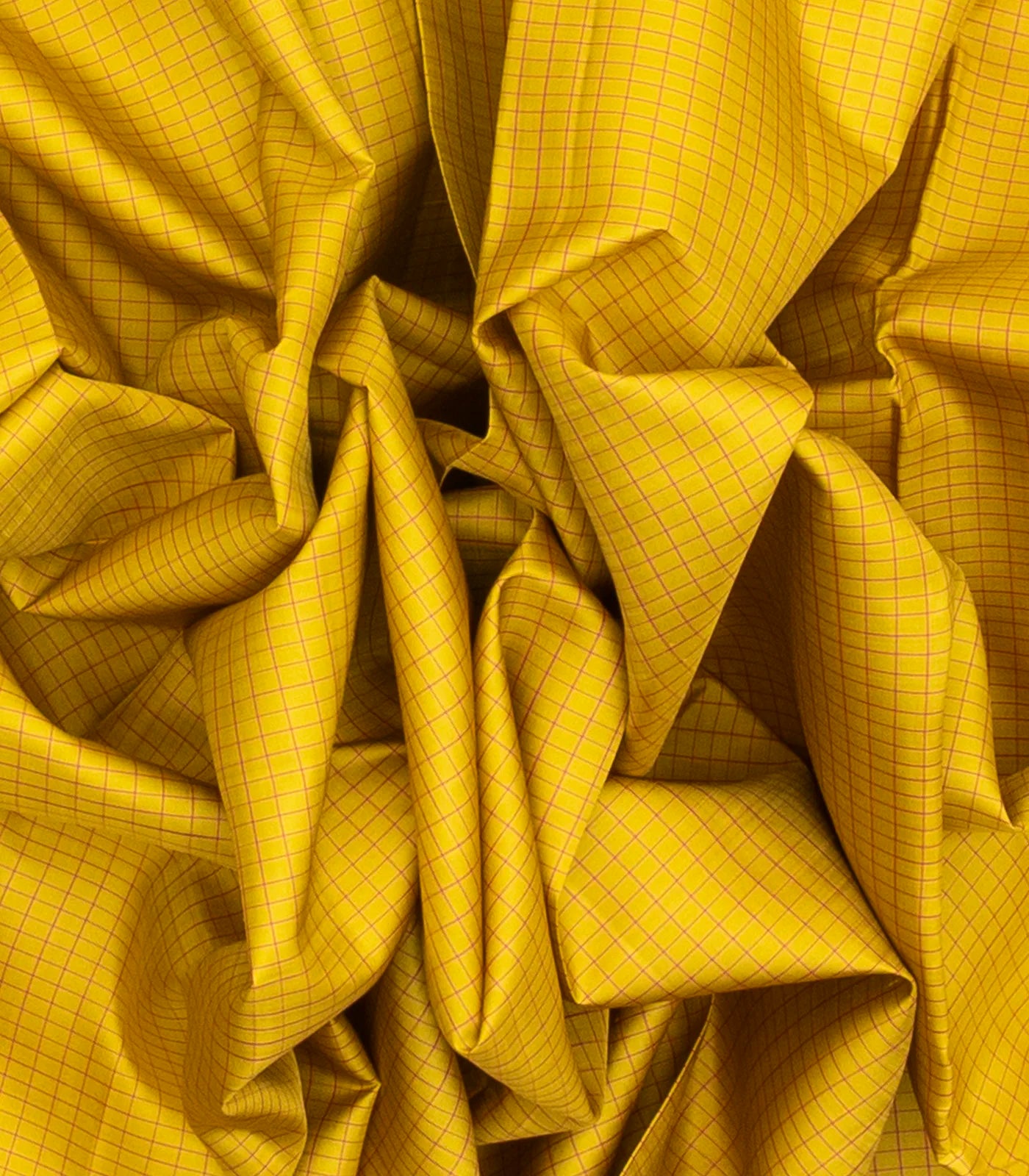 Mustard Handloom Kanchipuram Silk Saree With Checks