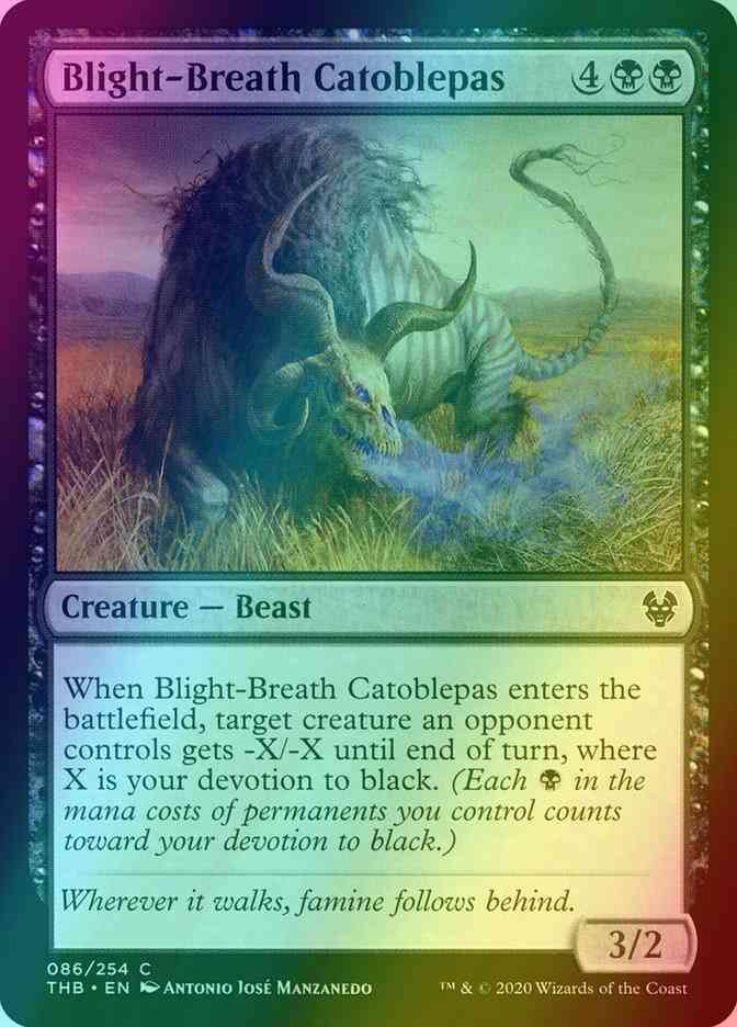 Blight-Breath Catoblepas [86] [Theros Beyond Death] [Foil]