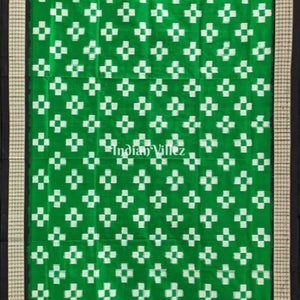 Green Pasapali Theme Sambalpuri Silk Dupatta