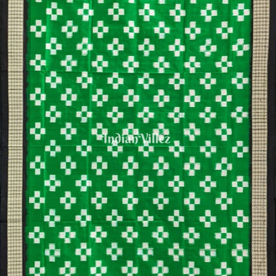 Green Pasapali Theme Sambalpuri Silk Dupatta