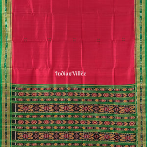 Red Green Odisha Ikat Khandua Silk Saree
