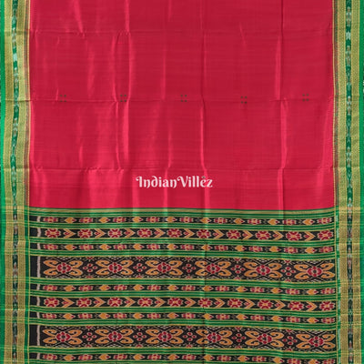 Red Green Odisha Ikat Khandua Silk Saree