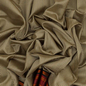 Black Handloom Kora Silk Saree With Checks & Thread Work Border