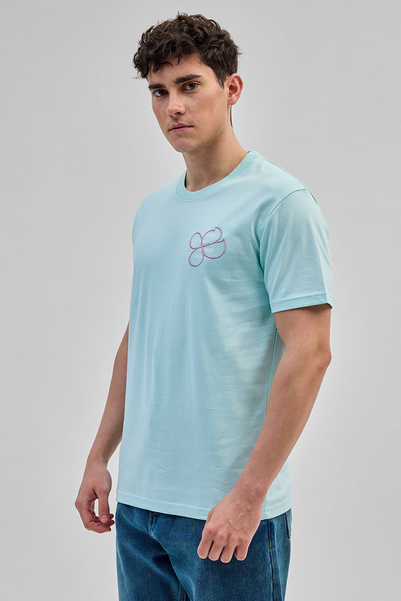 Be Kind To Your Mind Light Blue Slim Fit T-Shirt