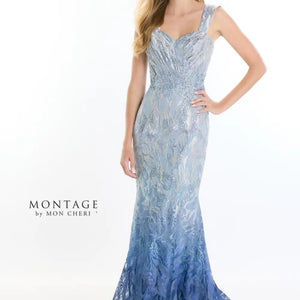 Montage M523 Long Evening Gown Detachable Sleeve Formal Dress