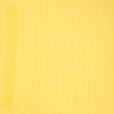 Yellow Handloom Banarasi Silk Saree With Meena Floral Motifs