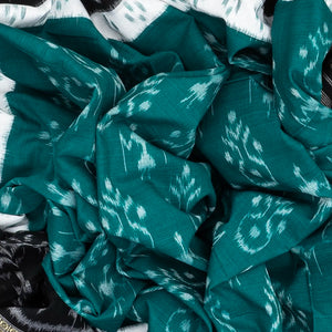 Cyan Handloom Orissa Cotton Saree With Tie & Dye Tribal Motifs