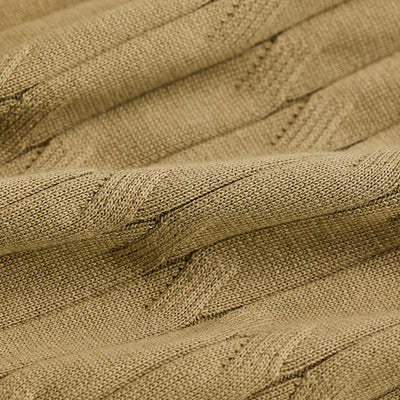 Khaki Knitted Polo T-Shirt