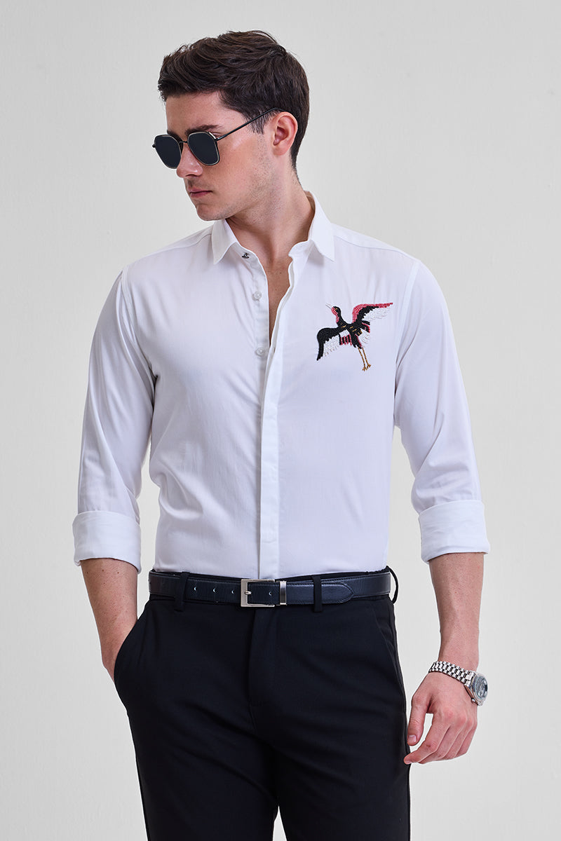White Embellished Shirt