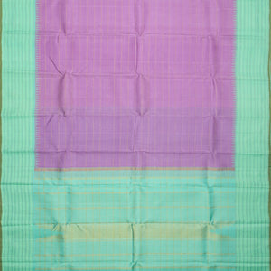Lavender Handloom Kanchipuram Korvai Silk Saree With Stripes