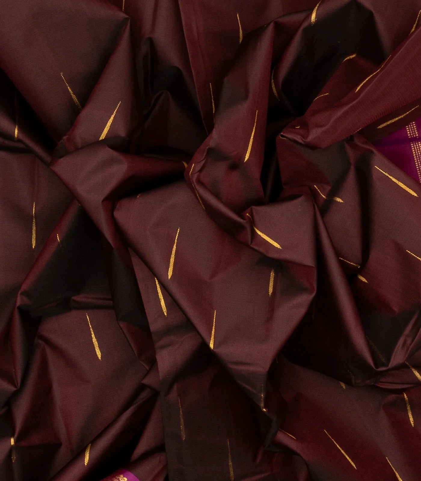 Maroon Handloom Kanchipuram Silk Saree With Jasmine Bud Motifs