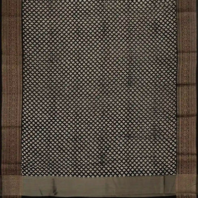 Black Woven Chanderi Cotton Saree With Printed Mango Motifs