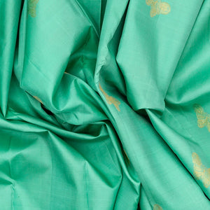 Aquamarine Handloom Kanchipuram Silk Saree With Butterfly Buttas