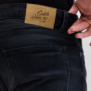 Charcoal Black Tapered Fit Jeans