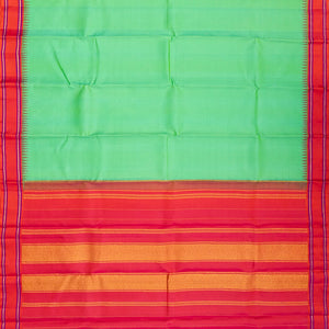 Aquamarine Handloom Kanchipuram Korvai Silk Saree With Contrast Border