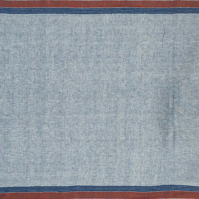 Off White Handloom Bhujodi Cotton Saree With Cross Buttas