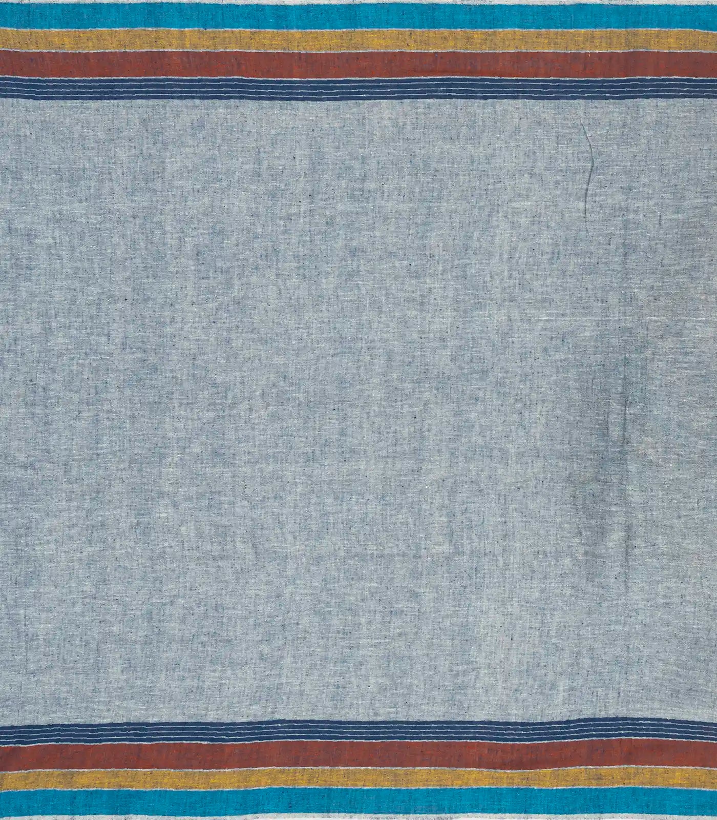 Off White Handloom Bhujodi Cotton Saree With Cross Buttas