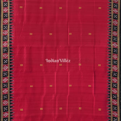 Red Single Border Pasapali Khandua Pata Silk Saree