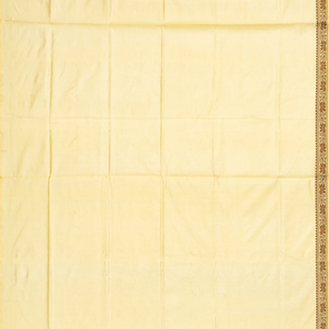 Cream Banarasi Silk Saree With Floral Motifs