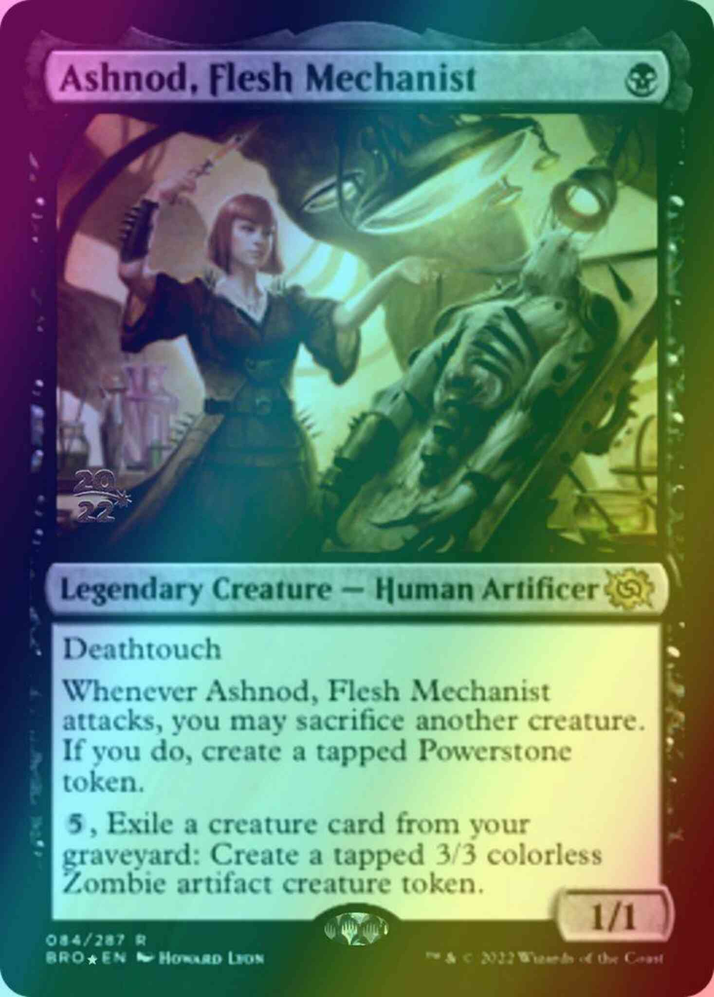 Ashnod, Flesh Mechanist [84s] [Prerelease] [The Brothers' War: Promos] [Foil]