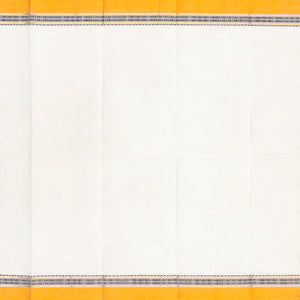 White Handloom Kanchi Cotton Saree With Spear Buttas