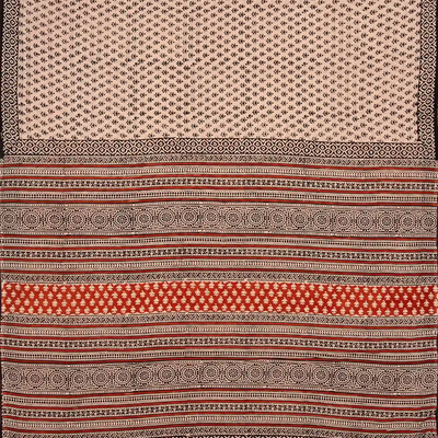 Baby Pink Woven Jaipur Cotton Saree Printed With Flower Motifs