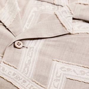 Beige Geometric Box Fit Shirt