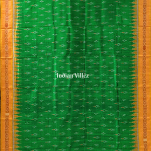 Green Yellow Mayur Chandrika Khandua Silk Saree