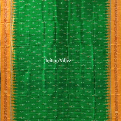 Green Yellow Mayur Chandrika Khandua Silk Saree