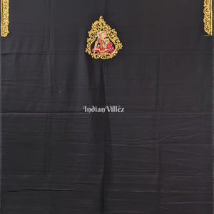 Black Nartaki Pattachitra Kurti Cotton Dress Material (Pre-Order)