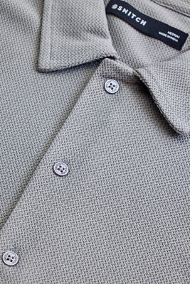 Light Grey Textured Polo T-Shirt