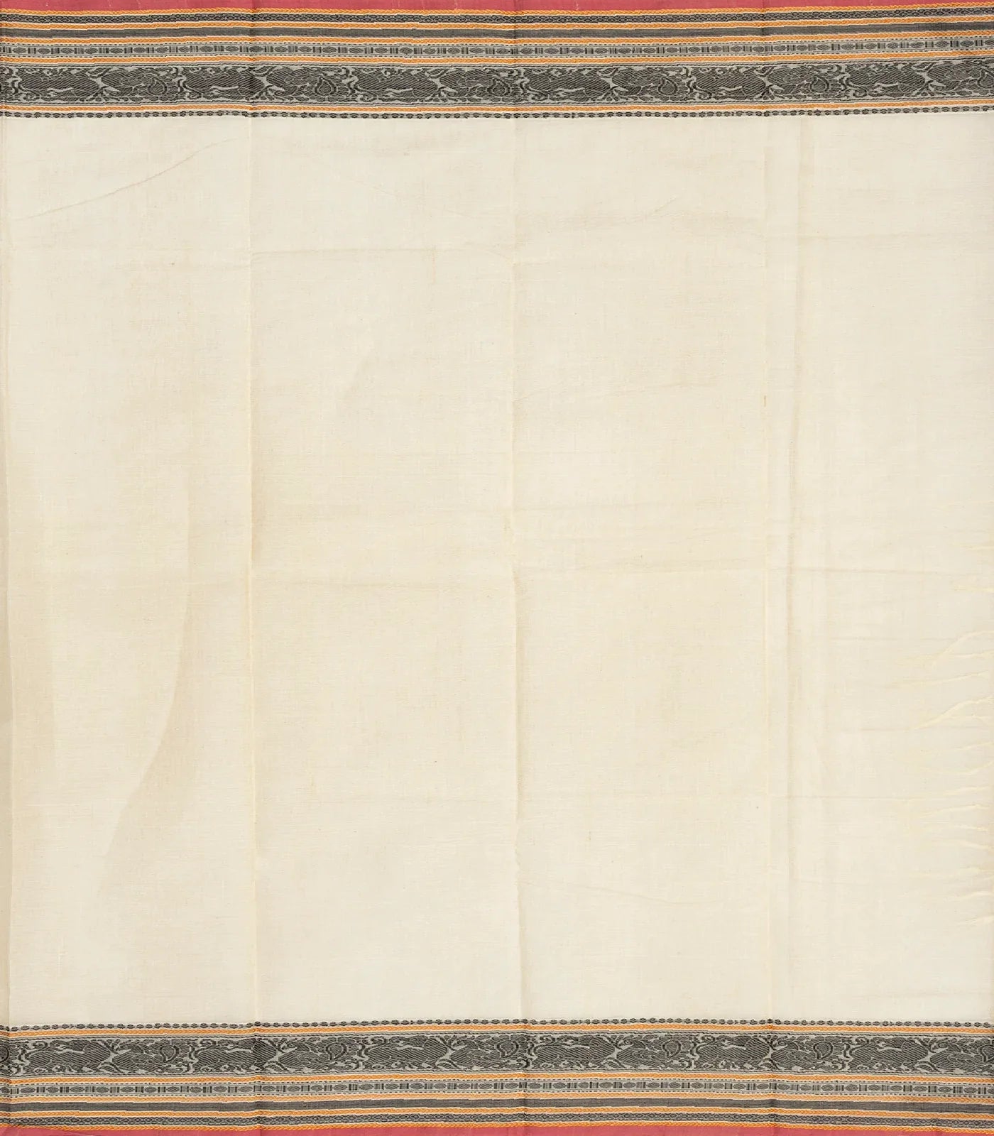 White Handloom Kanchi Cotton Saree With Checks