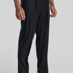 Black Relaxed Fit Korean Trousers