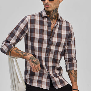 Grey Checks Slim Fit Shirt
