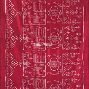 Maroon Marriage Theme Odisha Ikat Contemporary Silk Saree