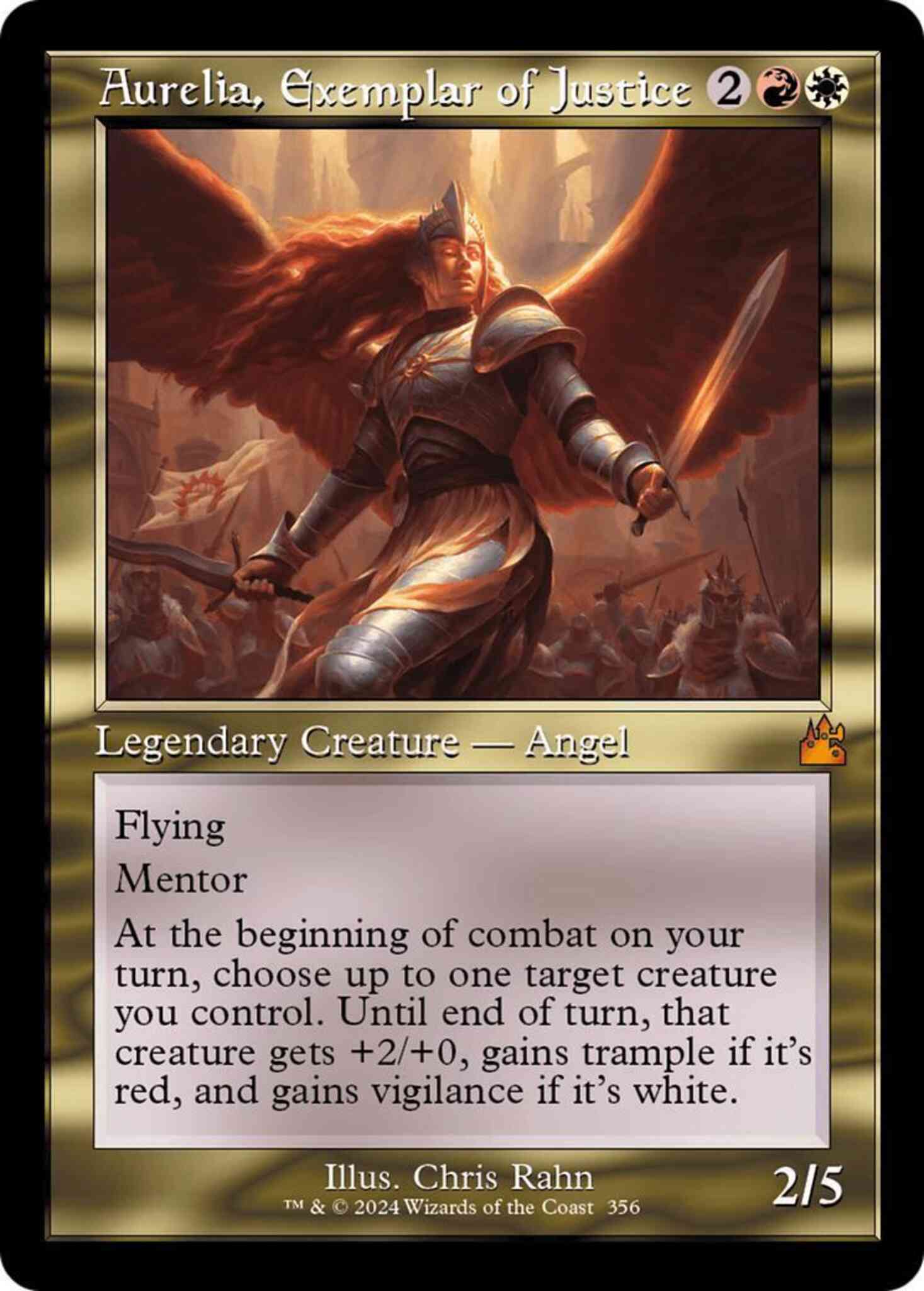 Aurelia, Exemplar of Justice [356] [Retro Frame] [Ravnica Remastered] [Non-Foil]