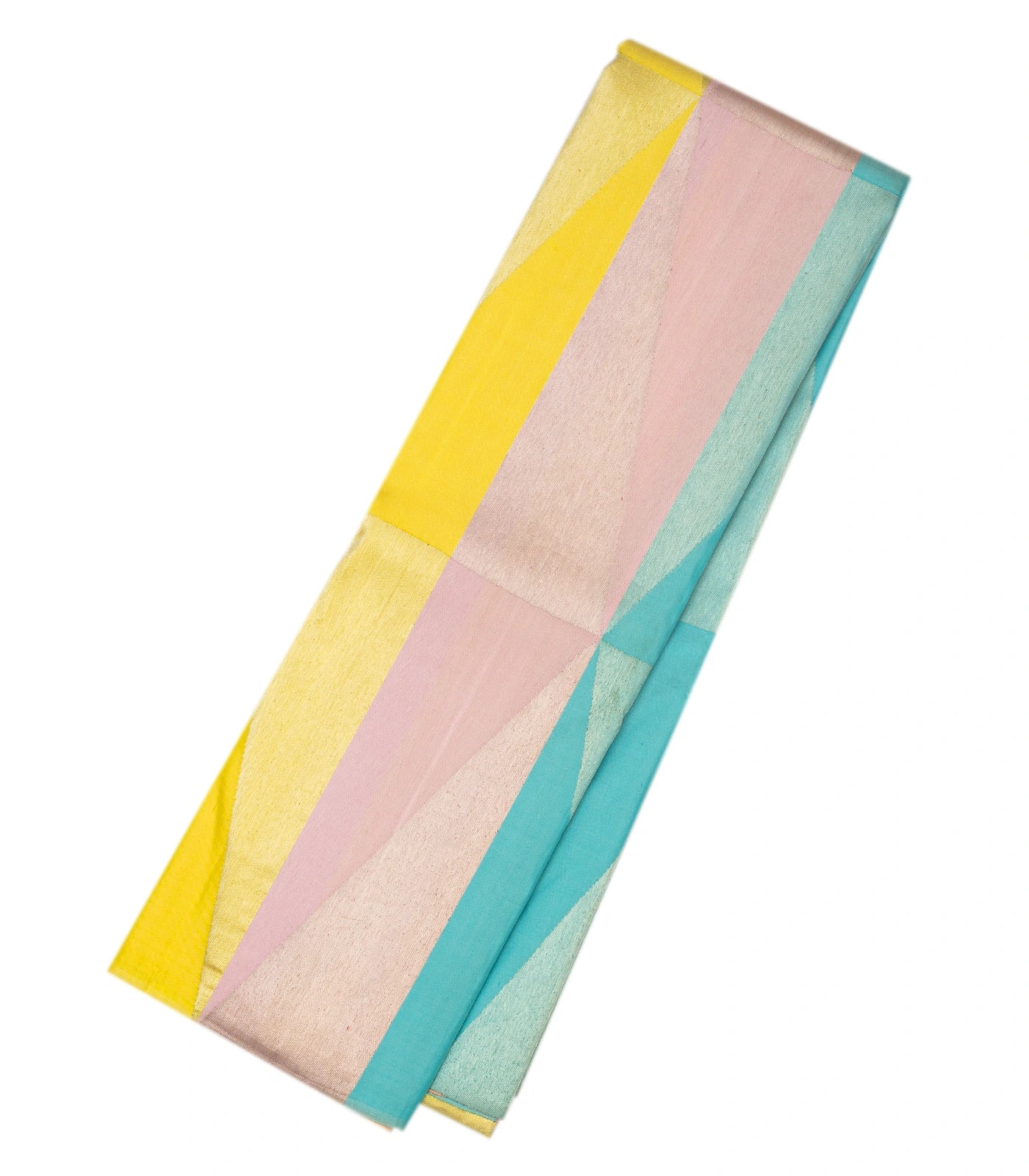 Multi Color Handloom Kanchipuram Silk Saree With Triangle Motifs